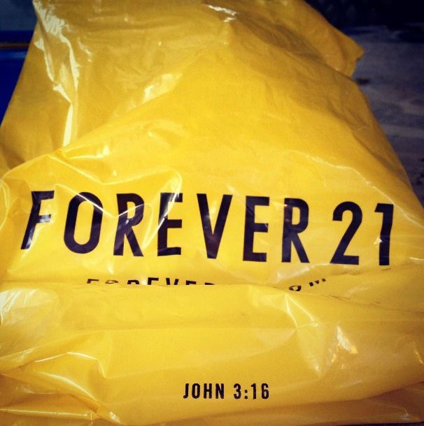 Forever 21 gave me a bag of Jesus