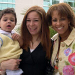 Hall’s caregiver Danielle with daughter and grandson