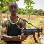 young Somali fighter on border of kenya